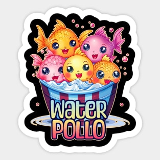 Water Pollo Kawaii Fish in a Bucket Sticker